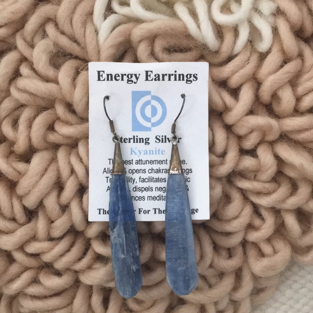 New Energy Earrings Stirling Silver Kyanite bohemian chakra healing